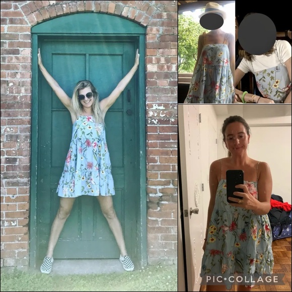 Nicholas Pastel Blue Floral Print Babydoll Mini Dress - Picture 8 of 16